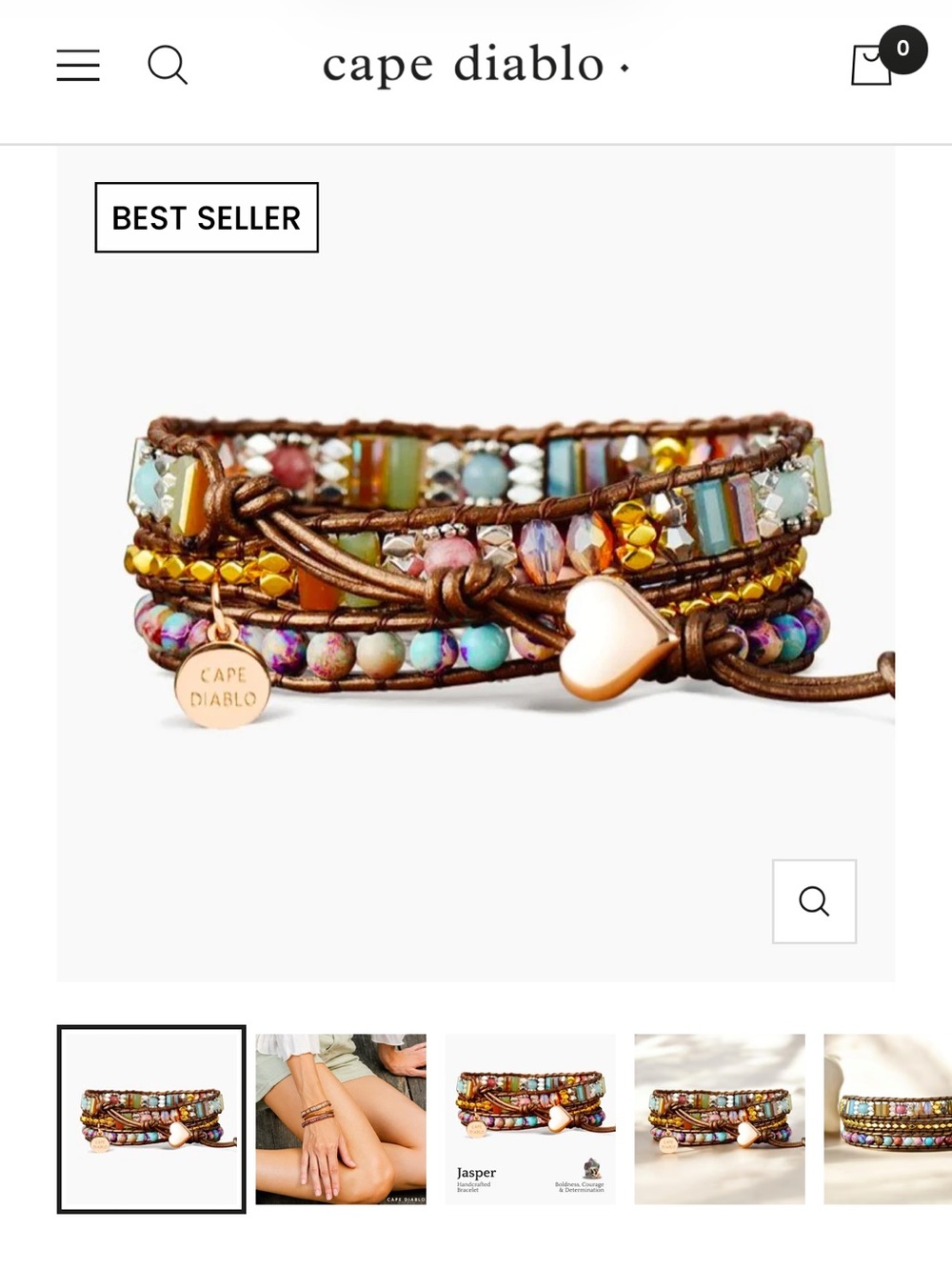 {NWT AND BOX} Cape Diablo - Imperial Heart Protection wrap bracelet